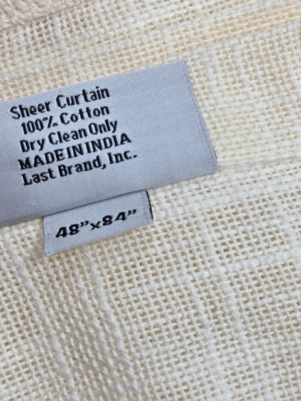 NWT QUINCE Set Of 4 48x84 Cotton Sheer Curtains Ivory 1082